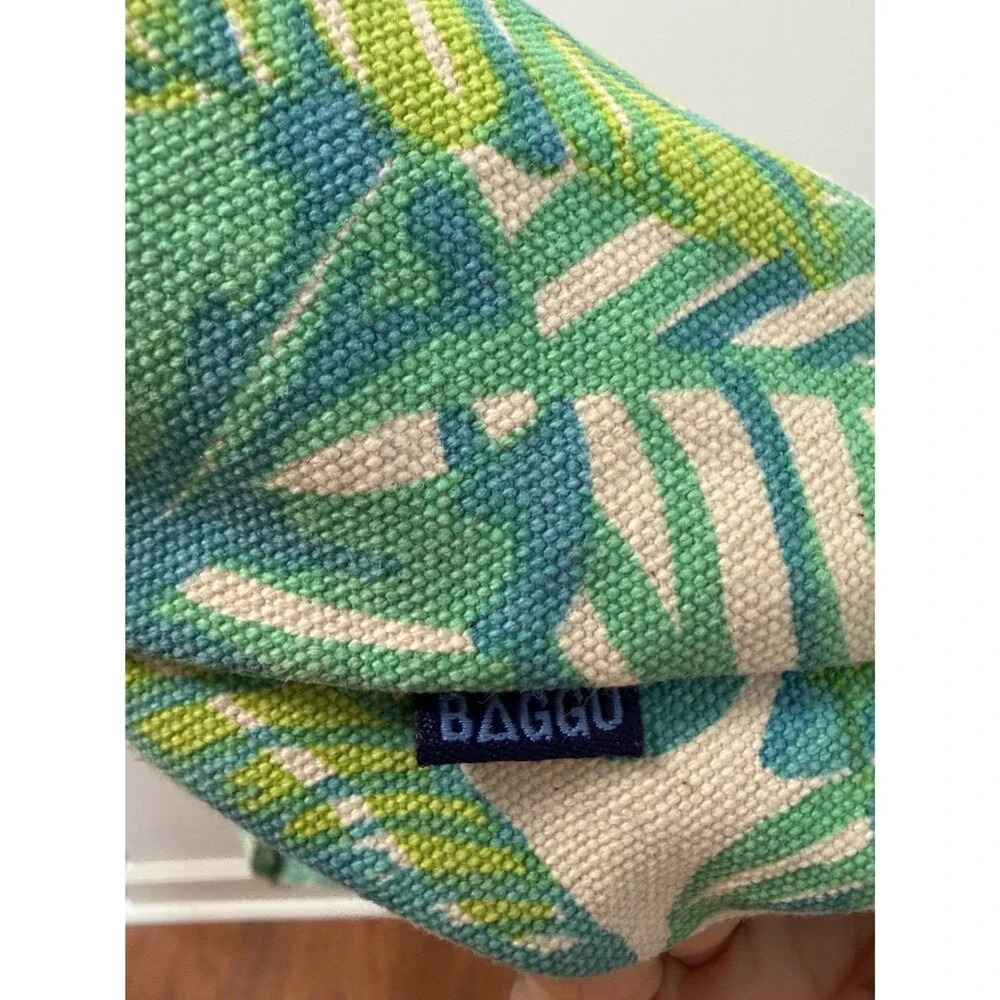 Baggu Drawstring Backpack Women's Medium botanical Canvas Cotton Bag Recycled